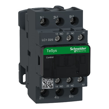 CONTACTOR 25A 3 POLOS (3 NA) 1 NA/1 NC 24V 50-60HZ, SCHNEIDER ELECTRIC