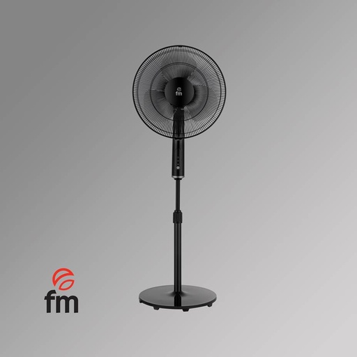 [P-420 BLACK] VENTILADOR DE PIE COLOR NEGRO 40W 40 CM TEMPORIZADOR MANDO A DISTANCIA, FM CALEFACCION