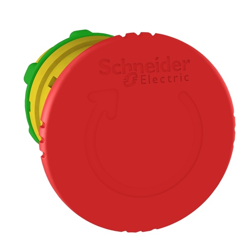 [ZB5AS844] CABEZA PULSADOR SETA D.40 GIRAR ROJA EMBELLECEDOR PLASTICO, SCHNEIDER ELECTRIC