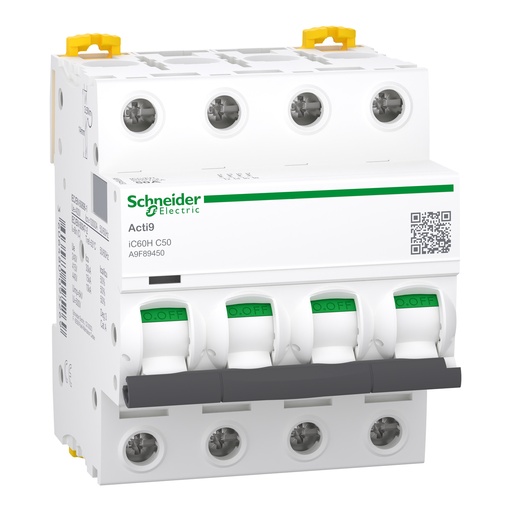 [A9F89450] INTERRUPTOR AUTOMÁTICO MAGNETOTÉRMICO IC60H 4P 50A C, SCHNEIDER ELECTRIC