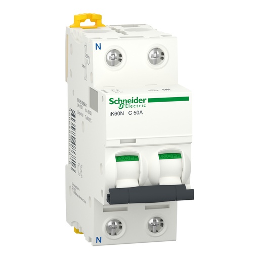 [A9K24650] INTERRUPTOR AUTOMÁTICO MAGNETOTÉRMICO IK60N 1P+N 50A CURVA-C, SCHNEIDER ELECTRIC